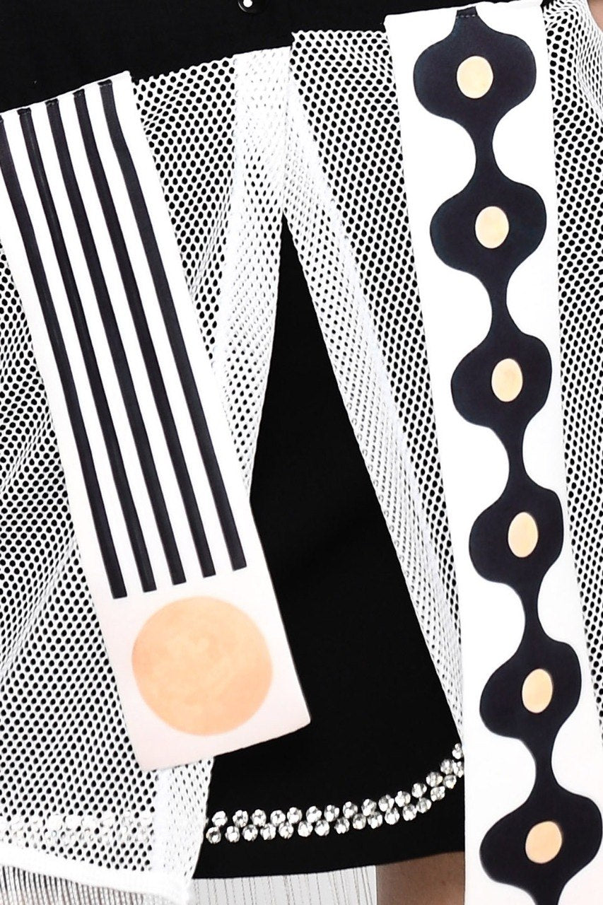 Πολυτελές Πανωφόρι με Γεωμετρικά Μοτίβα και Κρόσσια