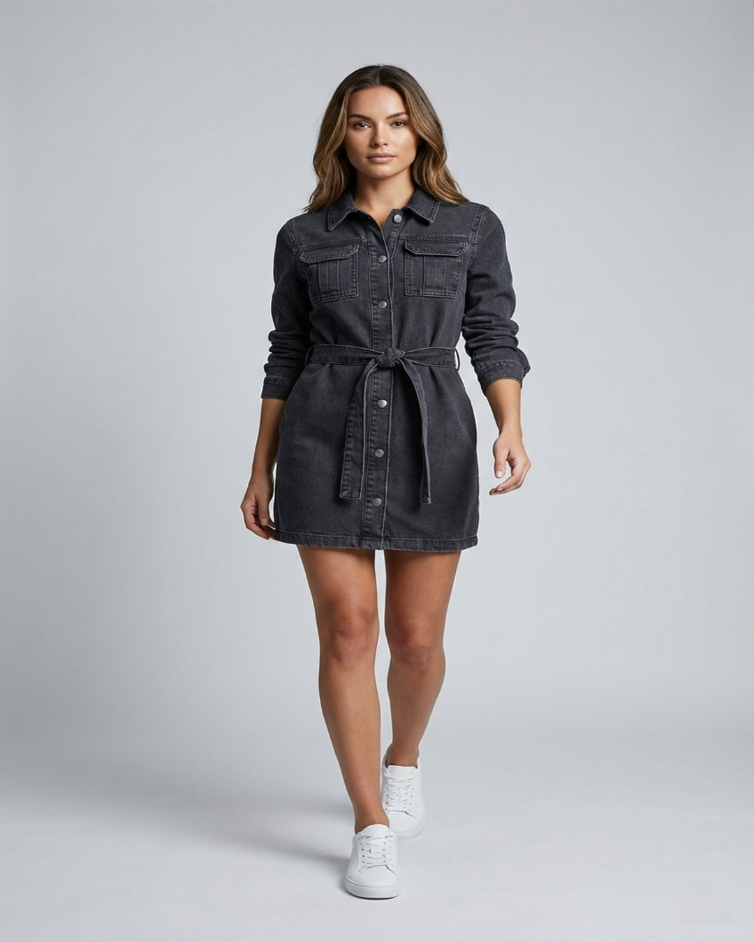 Τζίν φόρεμα – Ανθρακί