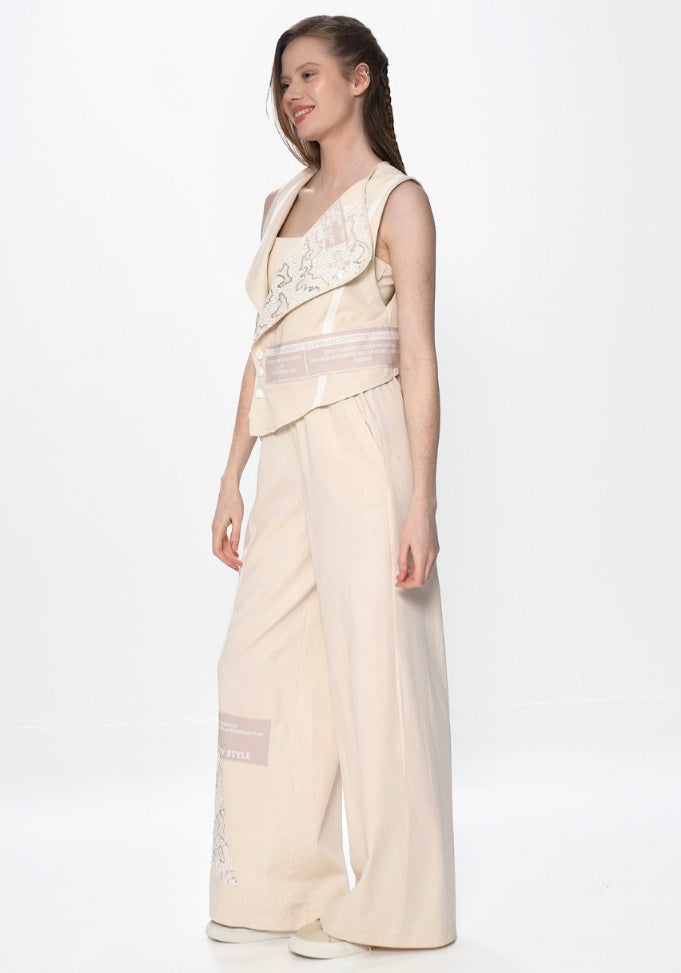 Γυναικείο Σύνολο Δύο Κομματιών σε Μπεζ Απόχρωση