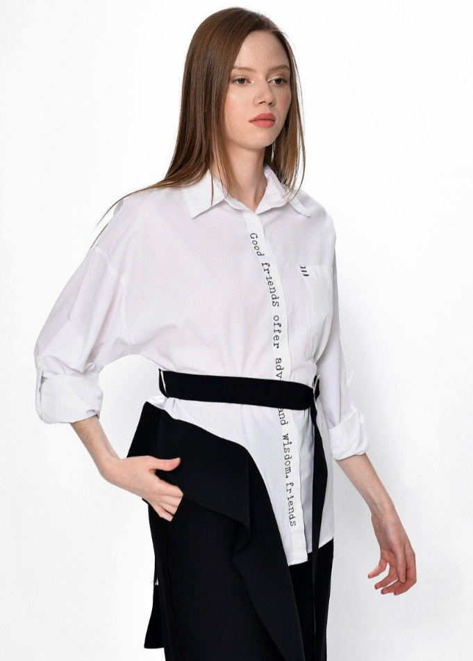 Λευκό Πουκάμισο με Κέντημα