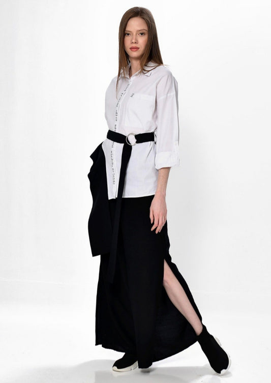 Μαύρη Παντελόνα με Σκίσιμο