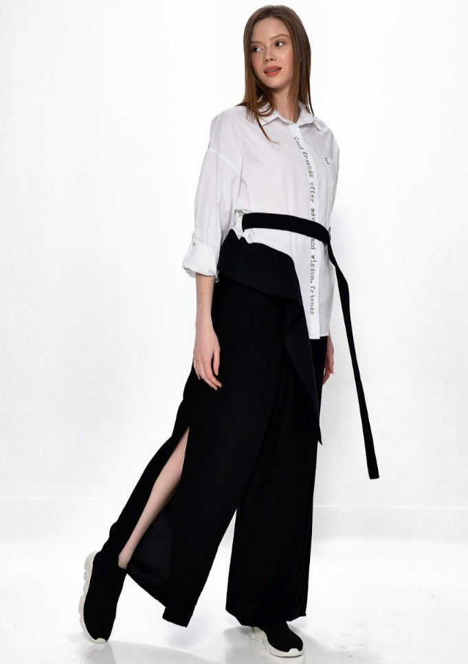 Μαύρη Παντελόνα με Σκίσιμο