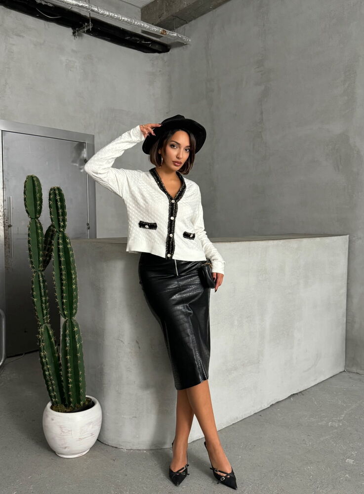 Μαύρη Snake Φούστα απο Δερματίνη