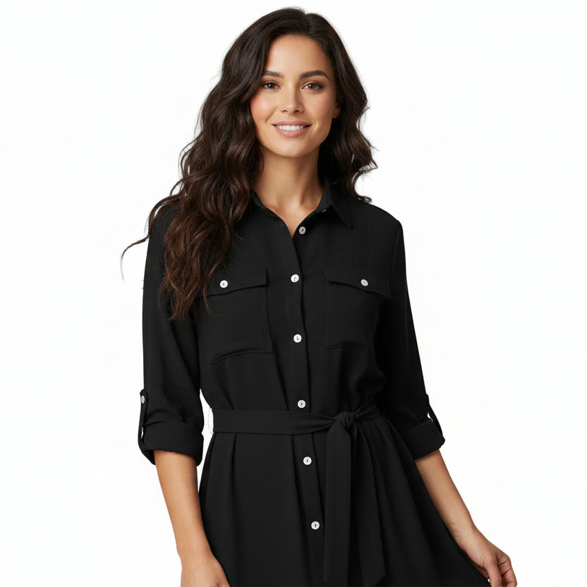 Φόρεμα Tencel Σεμιζιέ με Τσέπες