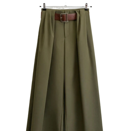 Παντελόνα Wide-Leg / Palazzo με Πιέτες και Ζώνη