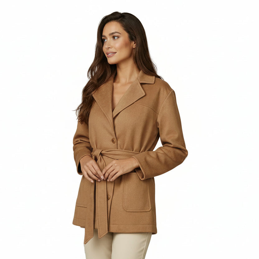 Γυναικείο Alcantara Ζακέτο-Παλτό με Ζώνη