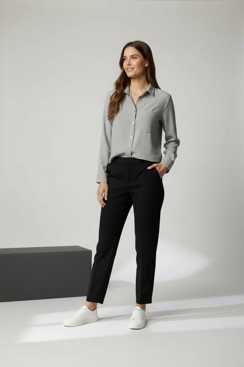 Γυναικείο Γκρι Πουκάμισο από 100% Βαμβάκι